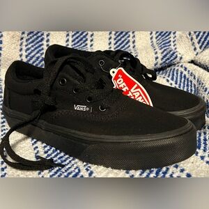 NWT Black Canvas Vans Shoes - Youth Tennis Shoes 2